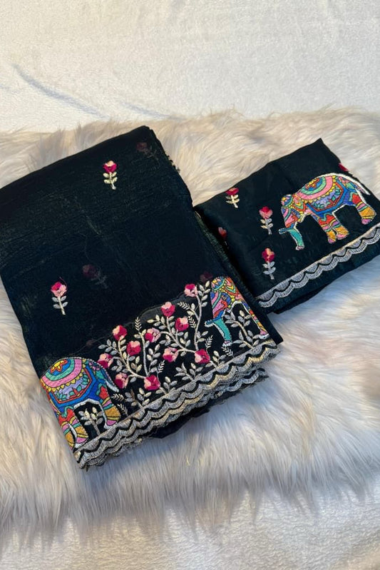 NEW TRENDING SAREE- GAJRAJ