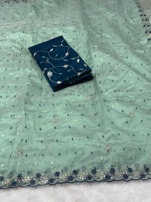 NEW ORGANZA SAREE- AISHA