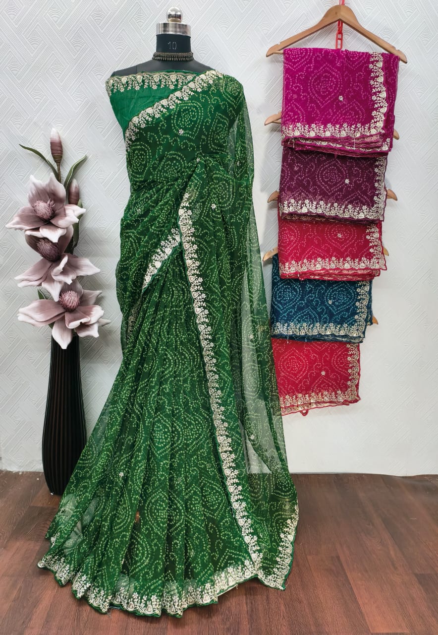 C/c PITAWORK BANDHANI SAREE SET OF 6 x 840₹- MB20
