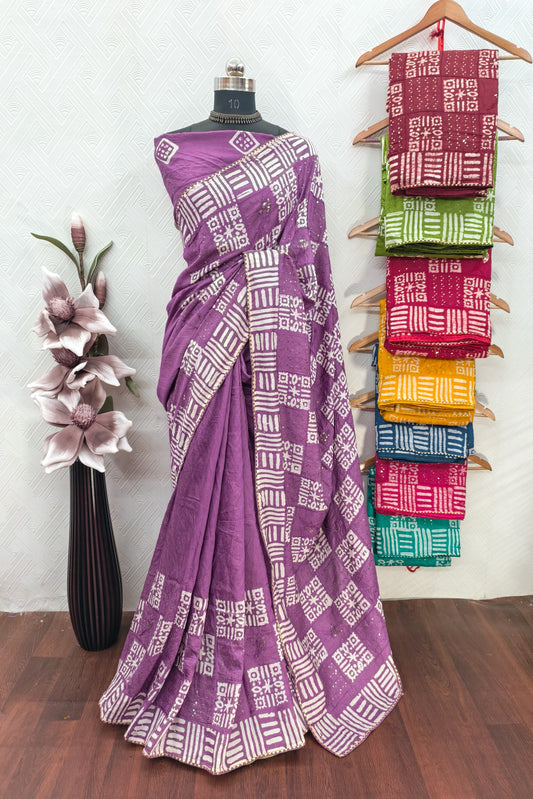 BATIK PRINT SAREE SET OF 8 x 590₹- MB36