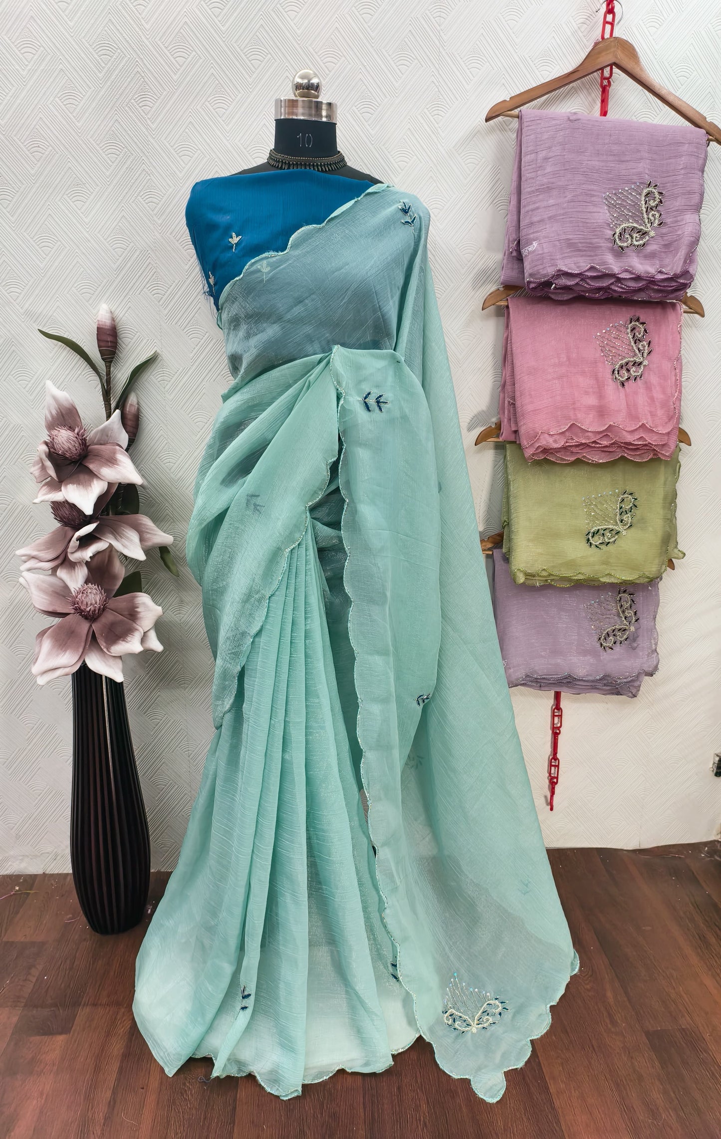 CRUNCHY HANDWORK SAREE SET OF 5 x 725₹- MB33