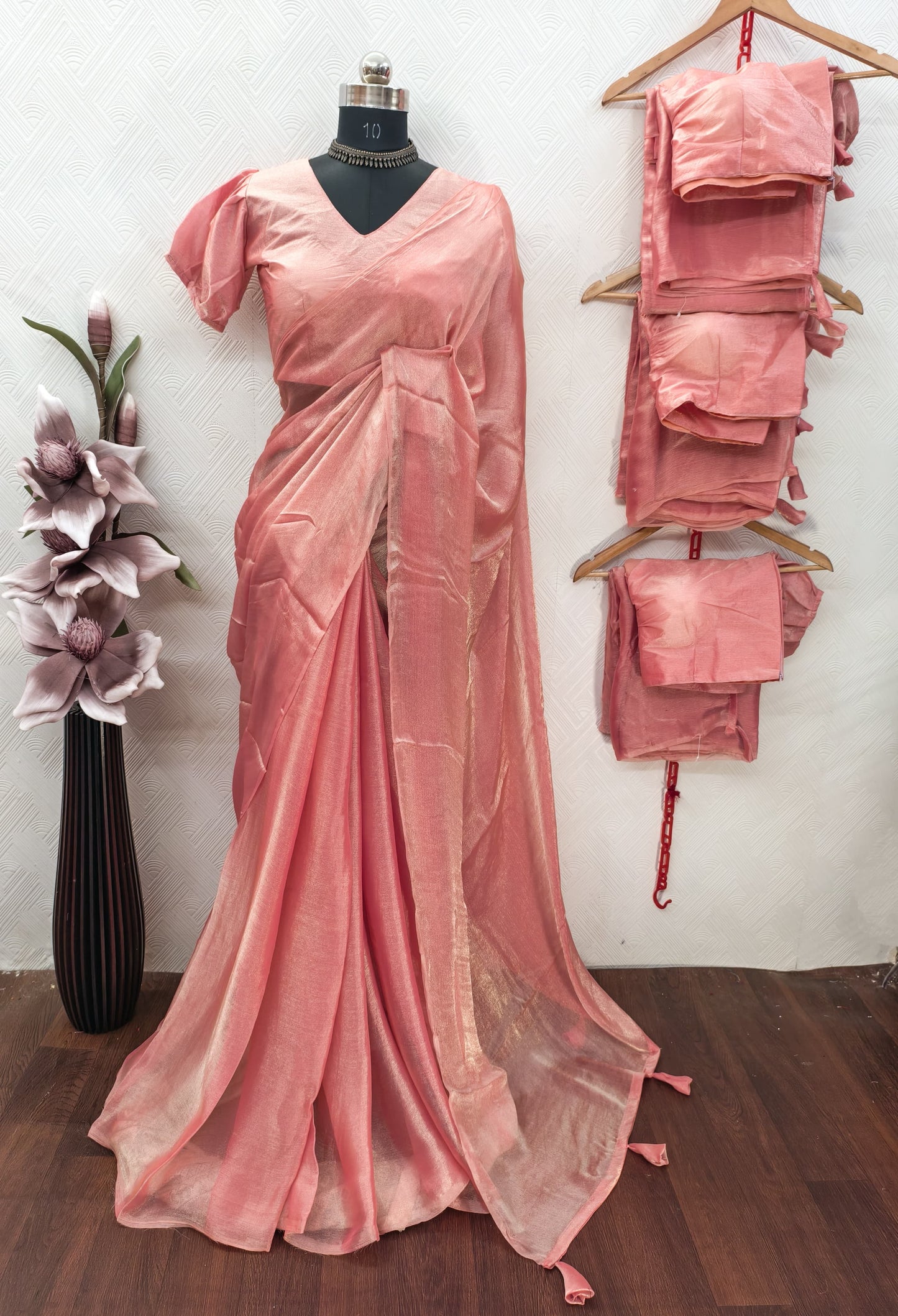 FANDY SATIN STITCH BLOUSE SAREE  SET OF 4 x 590₹- MB28