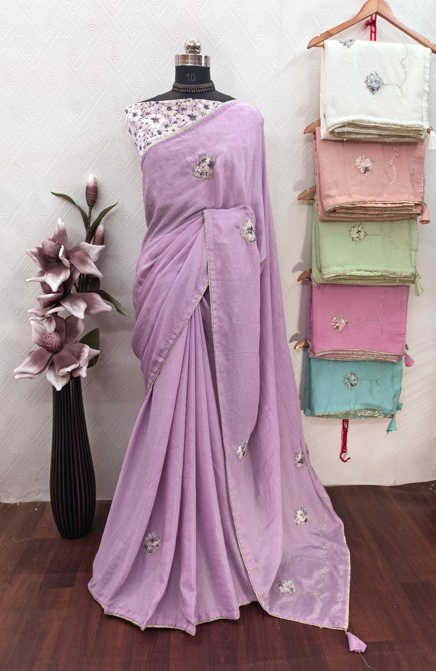 CUT DANA WORK FANCY SAREE SET OF 6 x 725₹- MB30