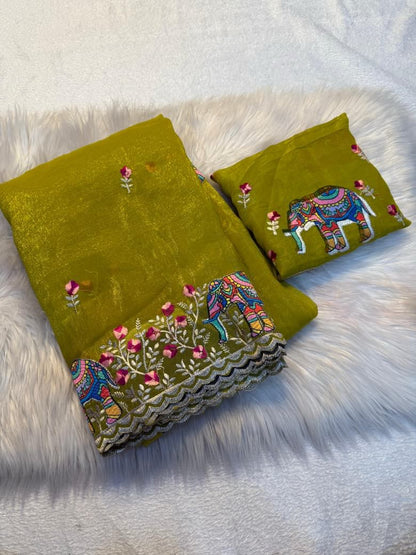 NEW TRENDING SAREE- GAJRAJ