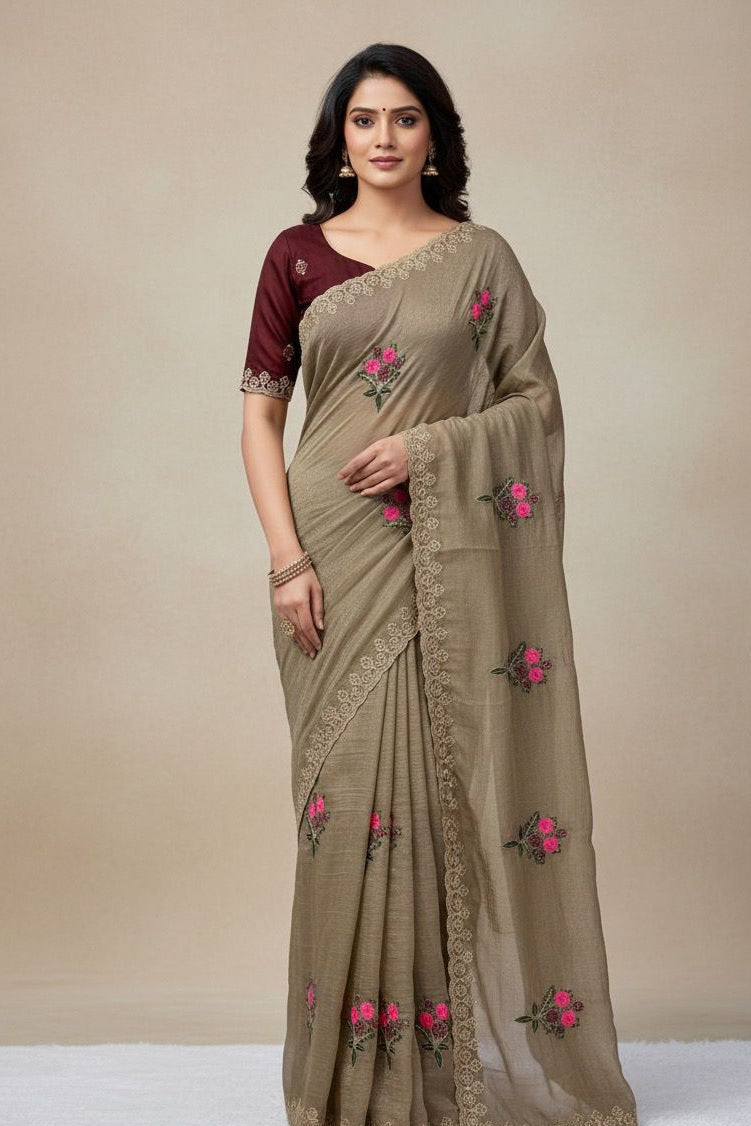 NEW CRUNCHY FANCY SAREE- PALAK