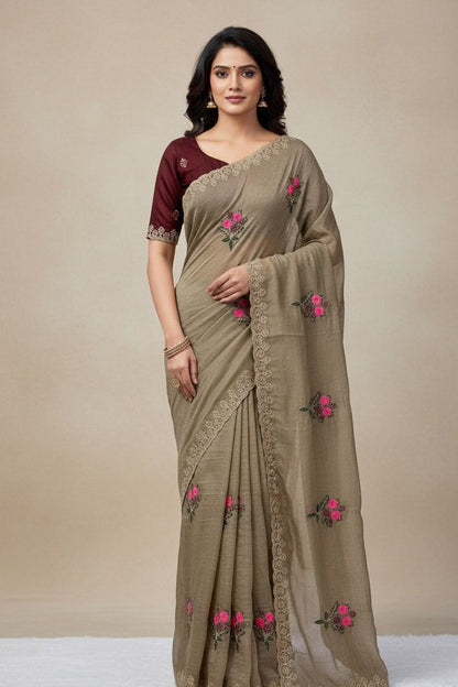 NEW CRUNCHY FANCY SAREE- PALAK