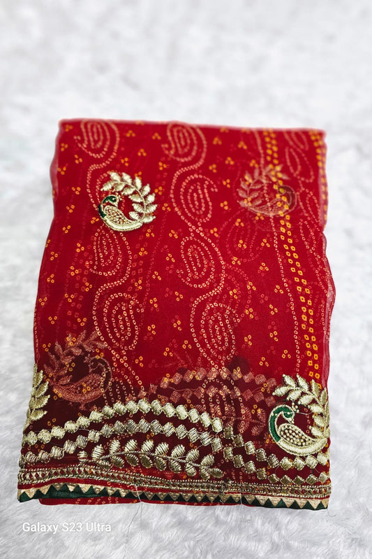 SPECIAL RED BANDHANI- SWASTIK 1