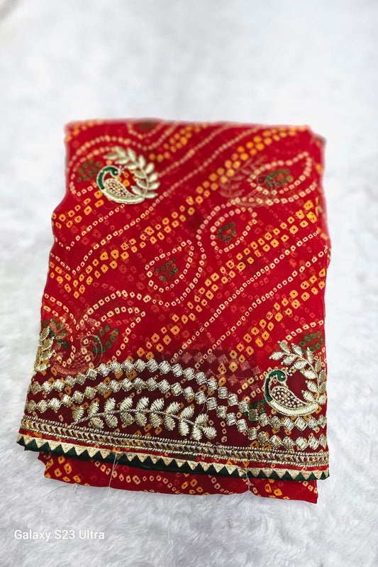 SPECIAL RED BANDHANI- SWASTIK 2