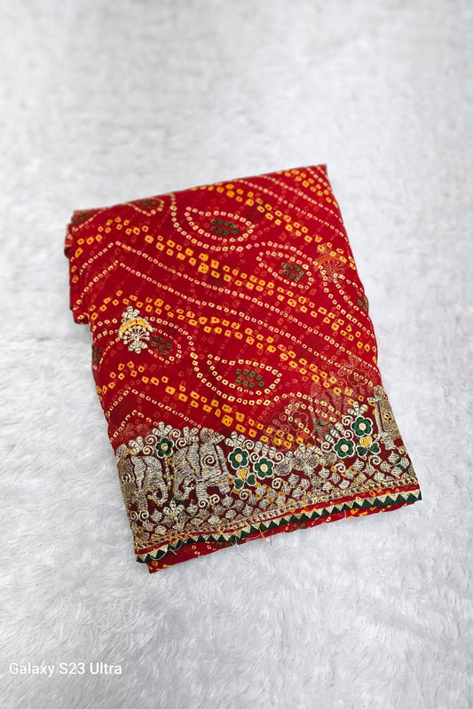 SPECIAL RED BANDHANI- SWASTIK 3