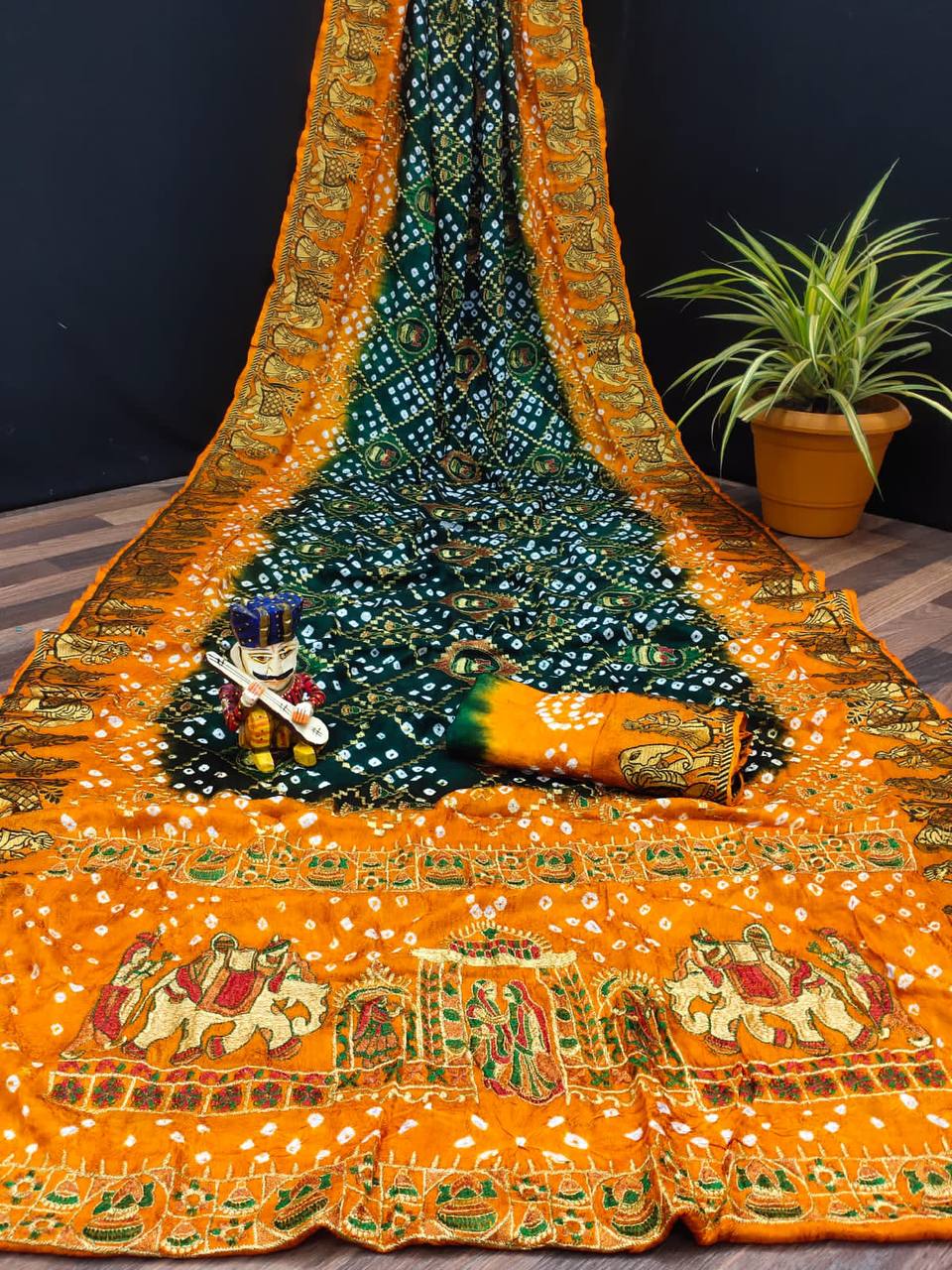 ART SILK BANDHEJ SAREE- MB
