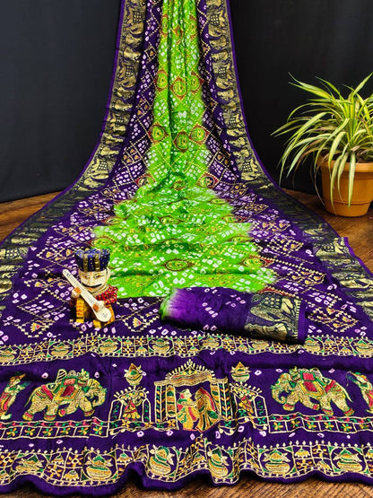 ART SILK BANDHEJ SAREE- MB