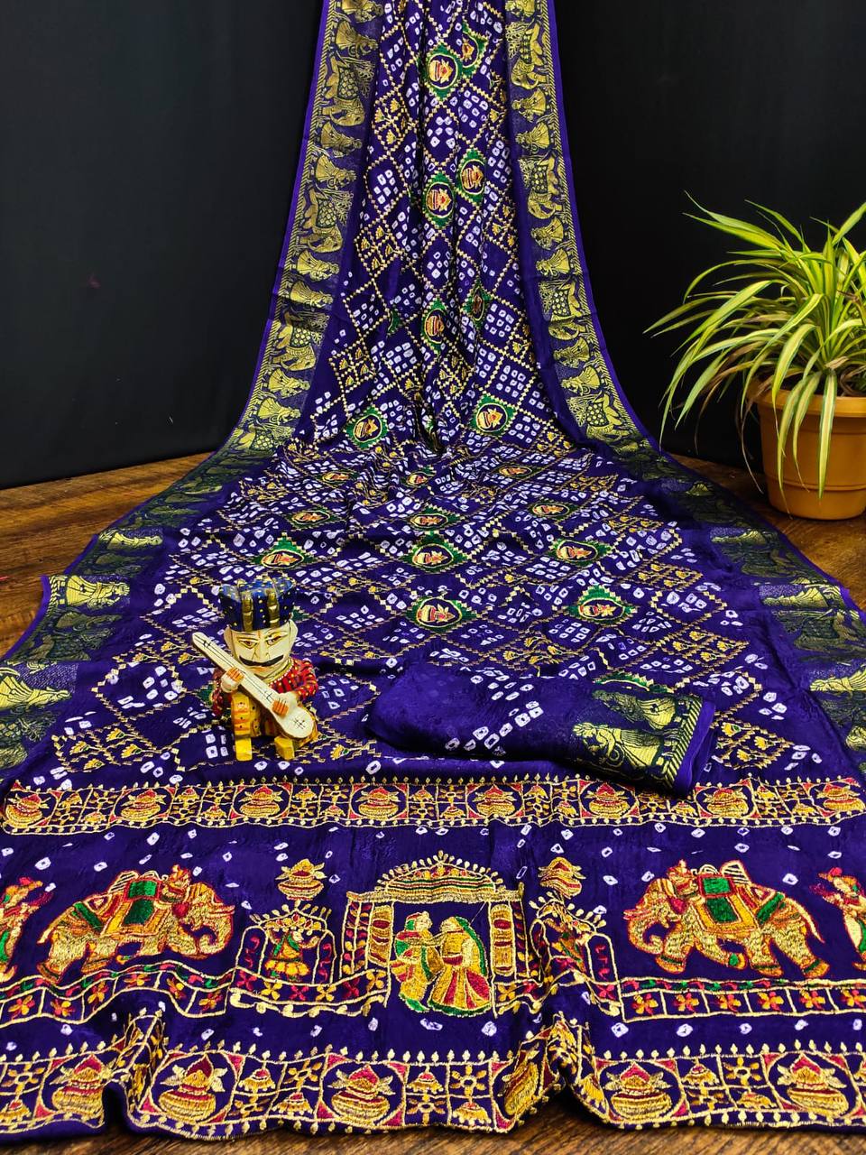 ART SILK BANDHEJ SAREE- MB