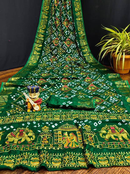 ART SILK BANDHEJ SAREE- MB