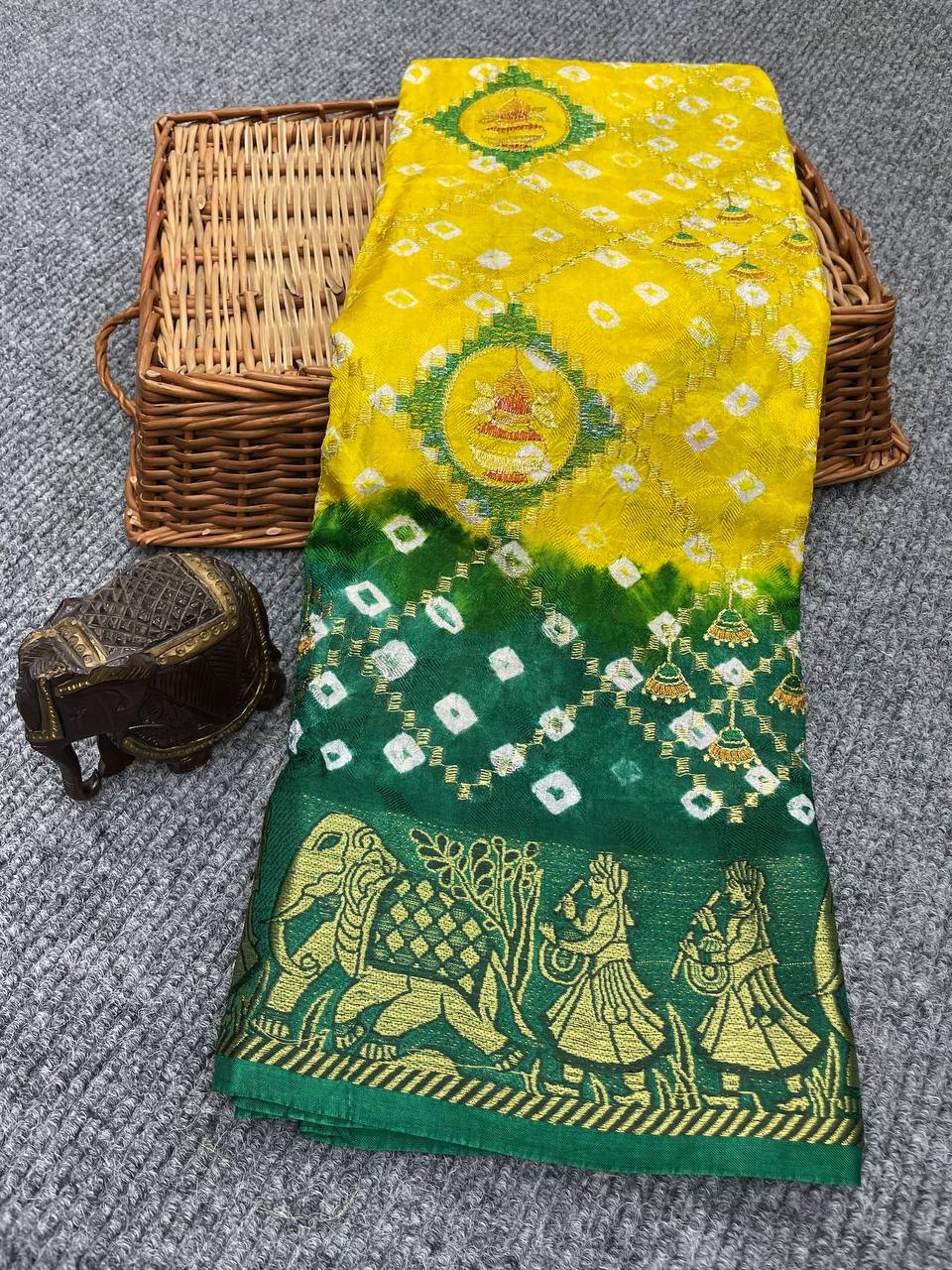 ART SILK BANDHEJ SAREE- MB